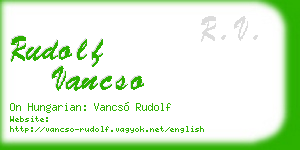 rudolf vancso business card