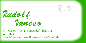 rudolf vancso business card